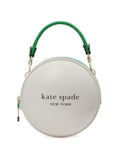 Shop Kate Spade Women's Tee Time Leather Crossbody Bag In Green White