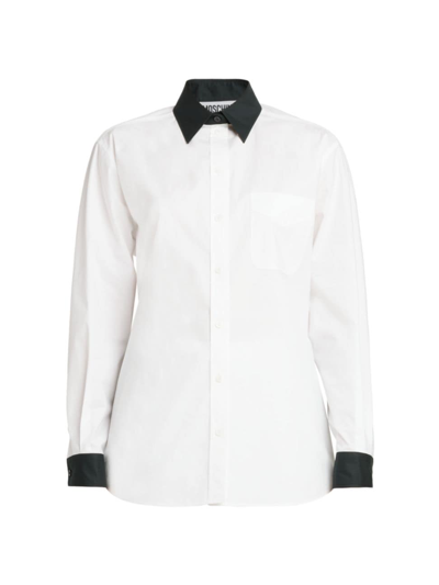 Shop Moschino Women's Gone With The Wind Blouse In White Black