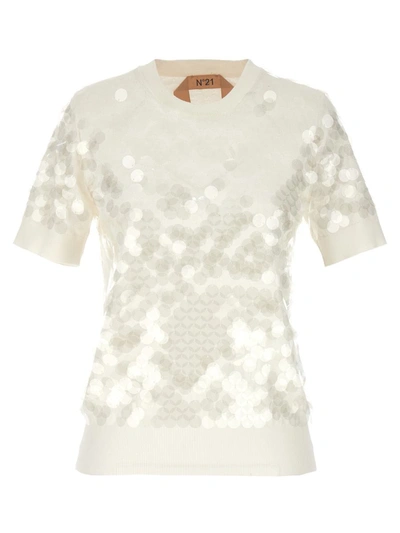 Shop N°21 Sequin Sweater In White