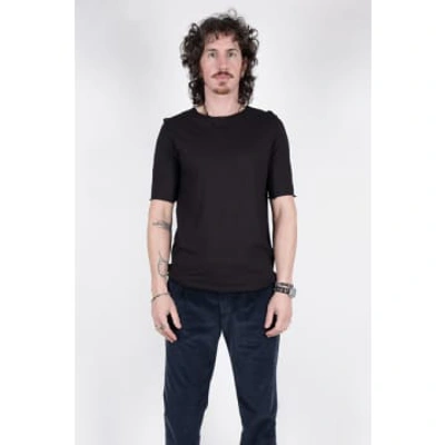 Shop Hannes Roether Raw Edge Neck T-shirt Black