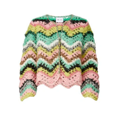 Shop Dawn X Dare Coco Pink Jade Zig-zag Knitted Cardigan