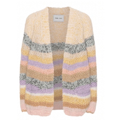 Shop Dawn X Dare Mars Lilac Multi-stripe Knitted Cardigan
