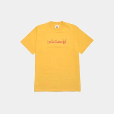 Shop Service Works Chase T-shirt In Gold