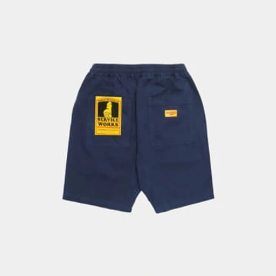 Shop Service Works Classic Canvas Chef Shorts In Blue