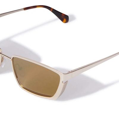 Shop Off-white Sunglasses In Gold