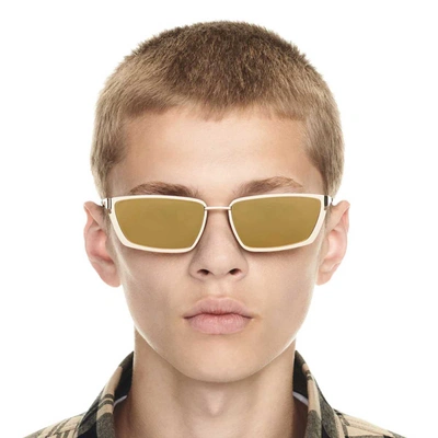 Shop Off-white Sunglasses In Gold