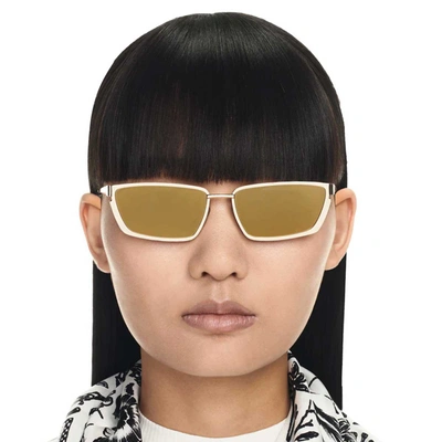 Shop Off-white Sunglasses In Gold