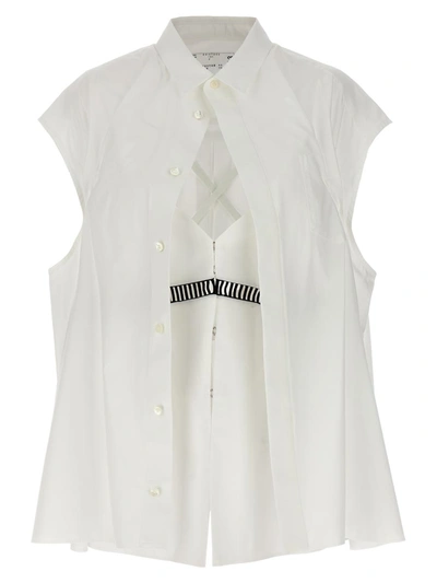 Shop Sacai Overlay Shirt In White