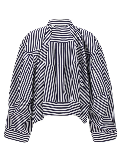 Shop Sacai Striped Shirt In Blue