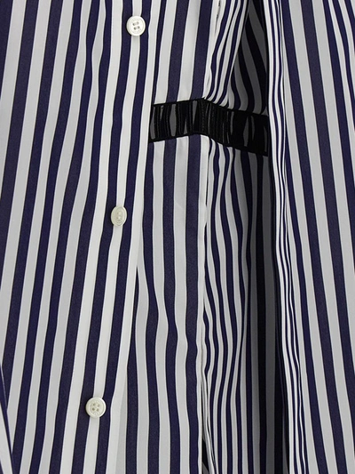 Shop Sacai Overlay Striped Shirt In Blue