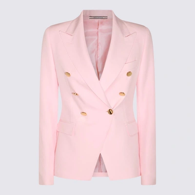 Shop Tagliatore Pink Cotton Blazer