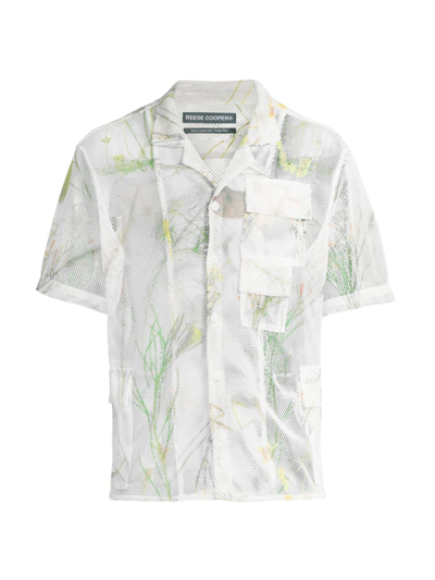 Shop Reese Cooper Men's Desert Brush Print Mesh Short-sleeve Shirt In Neutral