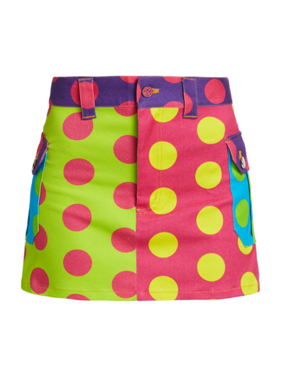 Shop Bruceglen Women's Polka-dot Cargo Miniskirt In Pink