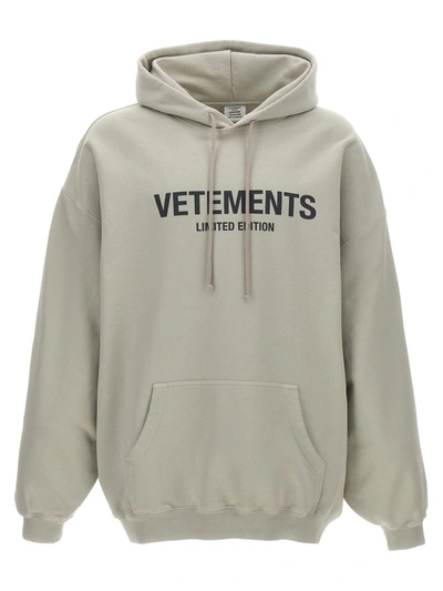 Shop Vetements 'limited Edition Logo' Hoodie In Gray