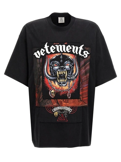 Shop Vetements 'motorhead Patched' T-shirt In Black