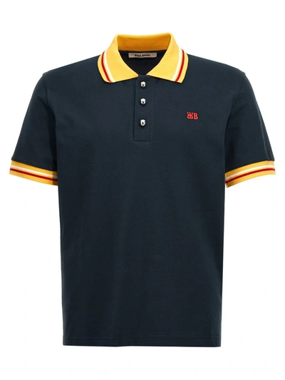 Shop Wales Bonner 'sun' Polo Shirt In Blue