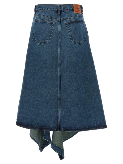 Shop Y/project 'evergreen Cut Out Denim' Skirt In Blue