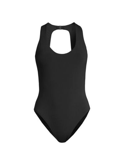 Shop Robin Piccone Women's Ava Scoopneck One-piece Swimsuit In Black