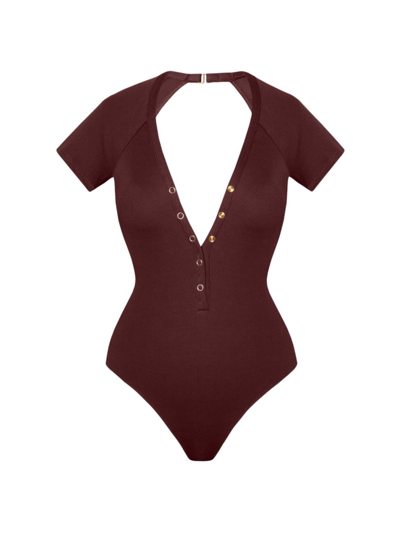 Shop Robin Piccone Women's Amy Raglan One-piece Swimsuit In All Spice
