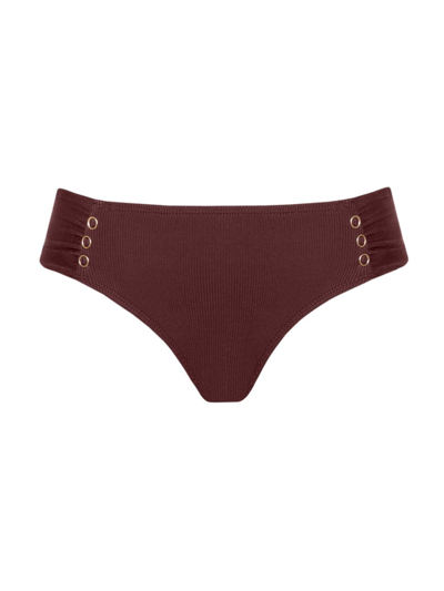 Shop Robin Piccone Women's Amy Ruched Hipster Bikini Bottoms In All Spice