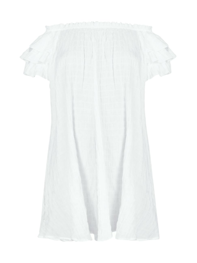 Shop Robin Piccone Women's Fiona Off-the-shoulder Minidress In White