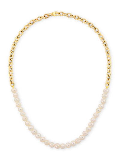 Shop Saks Fifth Avenue Women's 14k Yellow Gold & Cultured Pearl Necklace