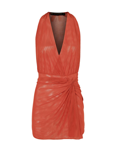 Shop Vix By Paula Hermanny Women's Karina Twisted Mesh Minidress In Orange