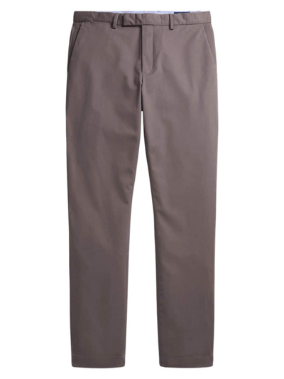 Shop Polo Ralph Lauren Men's Stretch Twill Flat Front Pants In Norfolk Grey