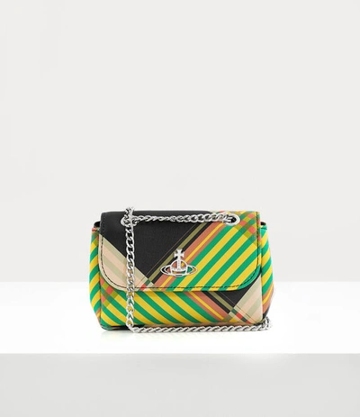 Shop Vivienne Westwood Small Purse With Chain In Combat-tartan