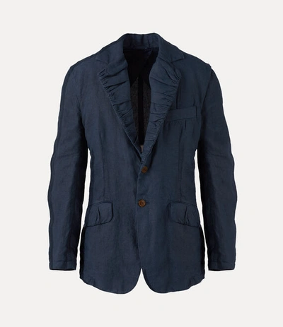 Shop Vivienne Westwood 2 Button Crewe Jacket In Navy
