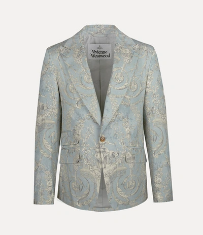Shop Vivienne Westwood One Button Jacket In Light-blue