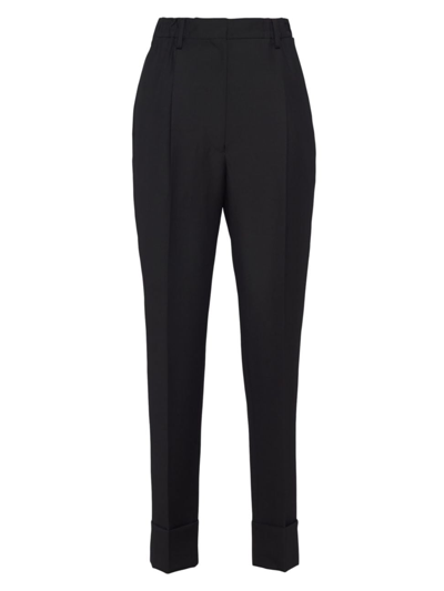 Shop Prada Women's Light Mohair Pants In Black
