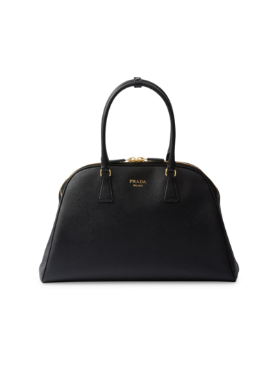 Shop Prada Women's Large Saffiano Leather Bag In Black
