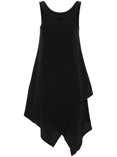Shop Y-3 Black Layered Mini Dress
