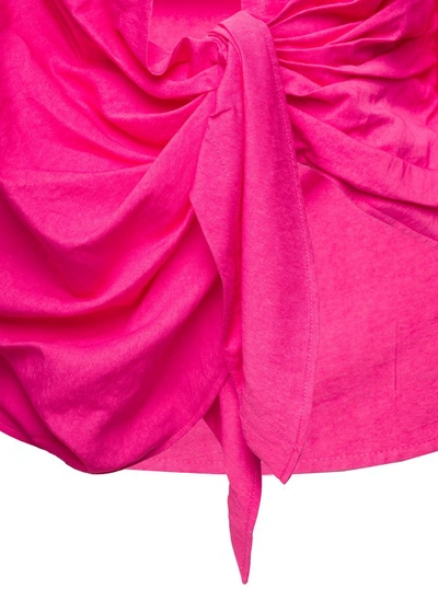 Shop Jacquemus La Chemise Bahia' Fuchsia Draped Shirt In Pink