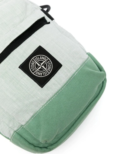 Shop Stone Island Compass-motif Messenger Bags In Green