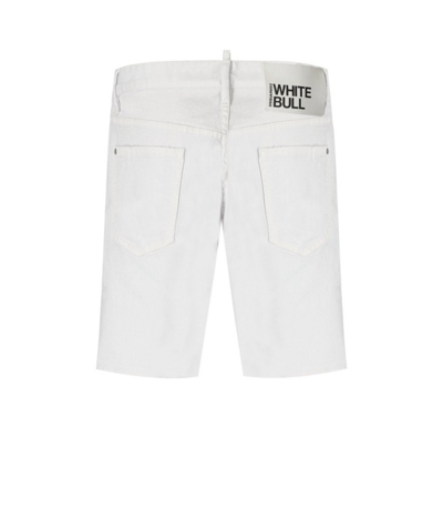 Shop Dsquared2 Bull Marine White Bermuda Shorts