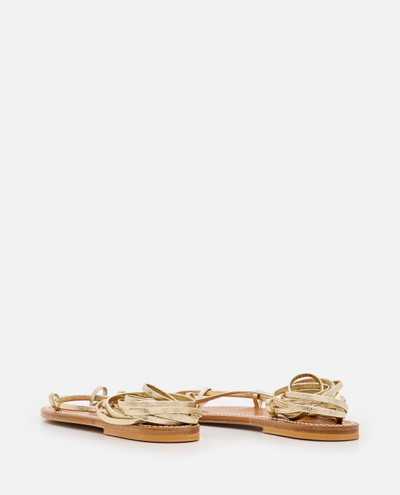 Shop Kjacques Bikini Leather Sandals In Gold