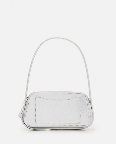 Shop Marc Jacobs The Slingshot Dtm Leather Shoulder Bag In Silver