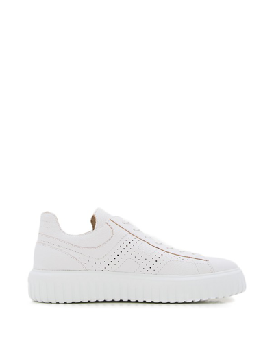 Shop Hogan Laced H Sneakers In White