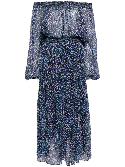 Shop Isabel Marant Étoile Multicolor Off-shoulder Midi Dress