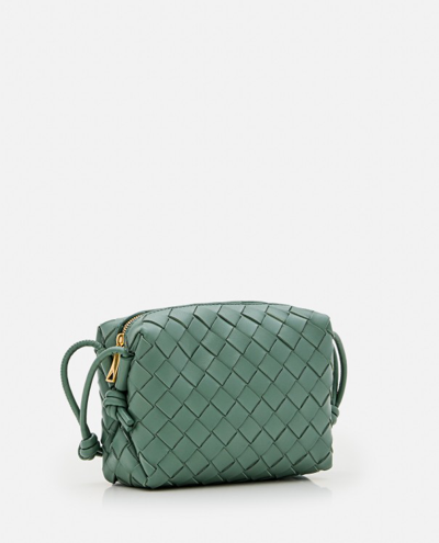Shop Bottega Veneta Mini Loop Leather Camera Bag In Green