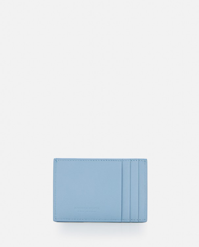 Shop Bottega Veneta Intreccio Cardholder In Blue