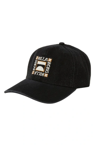 Shop Billabong Embroidered Logo Baseball Cap In Washed Black