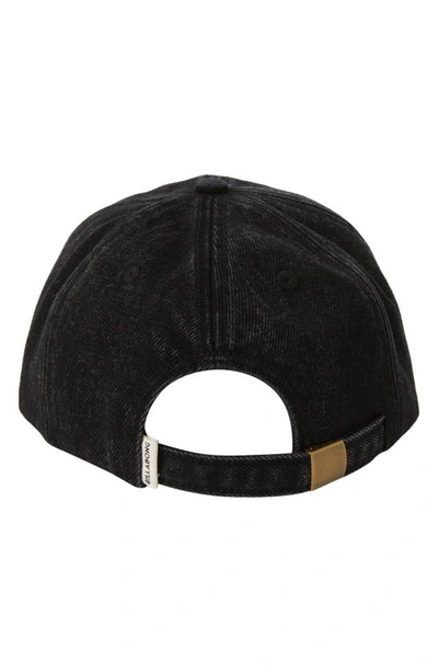 Billabong Embroidered Logo Cotton Twill Baseball Cap In Washed Black