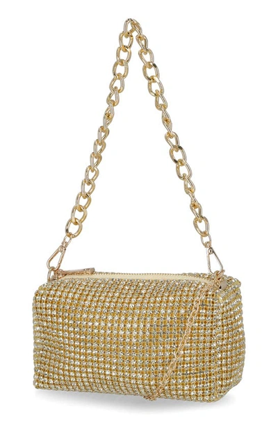 Shop Jessica Mcclintock Shane Crystal Mesh Shoulder Bag In Gold