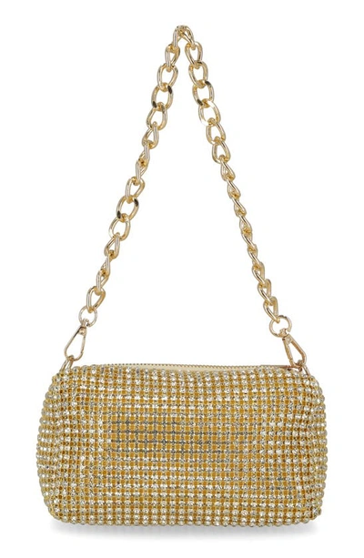 Shop Jessica Mcclintock Shane Crystal Mesh Shoulder Bag In Gold