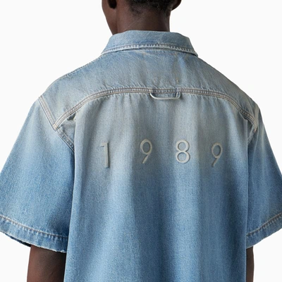 Shop 1989 Studio Boxy Short Sleeved Denim Shirt In Blue