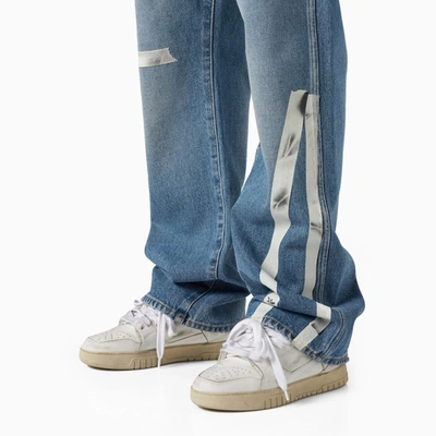 Shop 1989 Studio Straight Denim Jeans With Tape Details In Blue