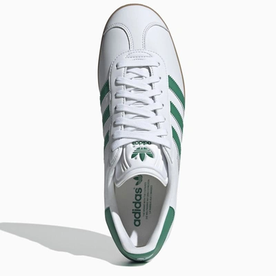Shop Adidas Originals Gazelle White/green Sneakers